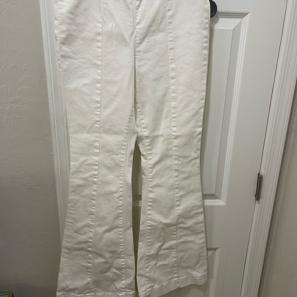 INC International Concepts White Pull-On Flare Pants